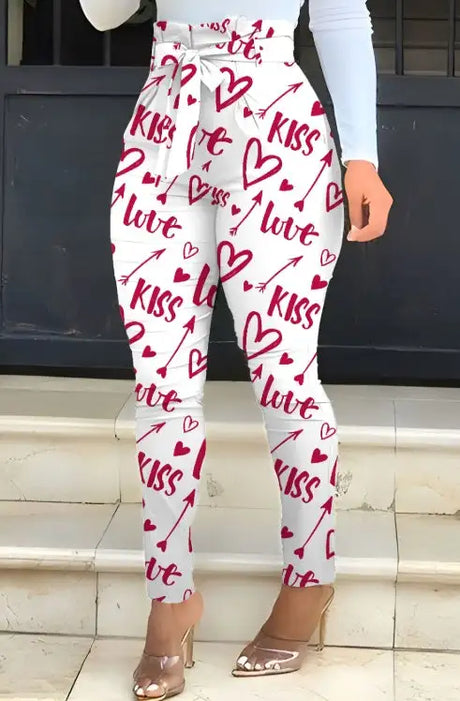 Ladies' Printed Waist Slimming And High Waisted Fashionable Pants - Lootquake