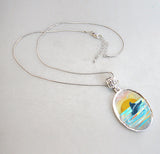 Whale Tale Silver Plated Mother of Pearl Jewelry Pendant Necklace Coastal - 44052