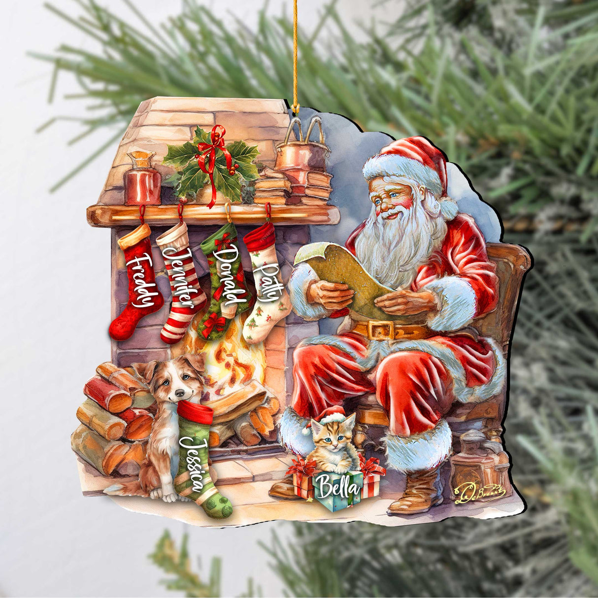 Personalized Santa's List Christmas Ornaments - Family Member Names Wooden Ornaments by G. Debrekht - Christmas Decor - 8652756P