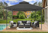 Cenador de jardín exterior para patios con estructura de acero estable (11 x 11, gris oscuro)