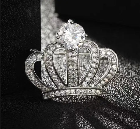 Korean Version Of Fashionable Crown Rhinestone Brooch - Headwear - Lootquake