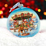 Winter Carousel Lg Glass Ornament by G.Debrekht - Christmas Holiday Decor - 73950