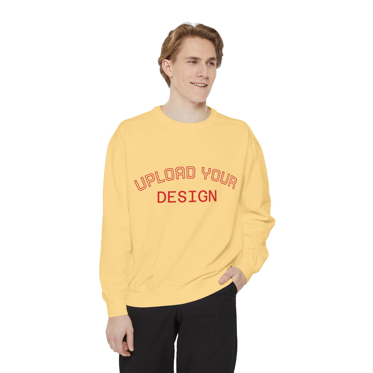 Customizable Unisex Garment-Dyed Sweatshirt, Personalized Gift, Cozy Streetwear, Casual Outfit, Unique Design Sweatshirt