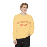 Customizable Unisex Garment-Dyed Sweatshirt, Personalized Gift, Cozy Streetwear, Casual Outfit, Unique Design Sweatshirt