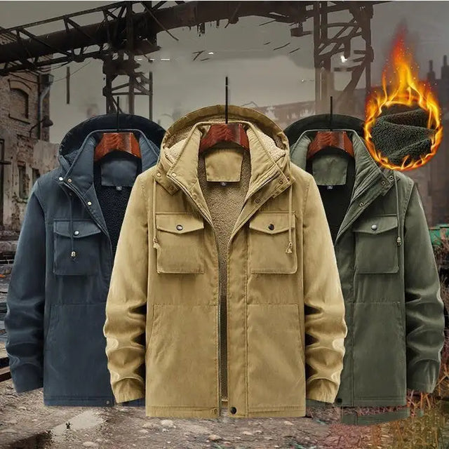 Thick Detachable Hat Lambswool Jacket - Lootquake