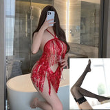 Sexy Lingerie Sexy Sequined Tassel Skirt Uniform - Lootquake