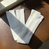 Chic & Elegant Women's Knit Knee-High Socks - Comfortable Warm Leg Warmers with Side Stripe, Perfect for Cold Seasons
