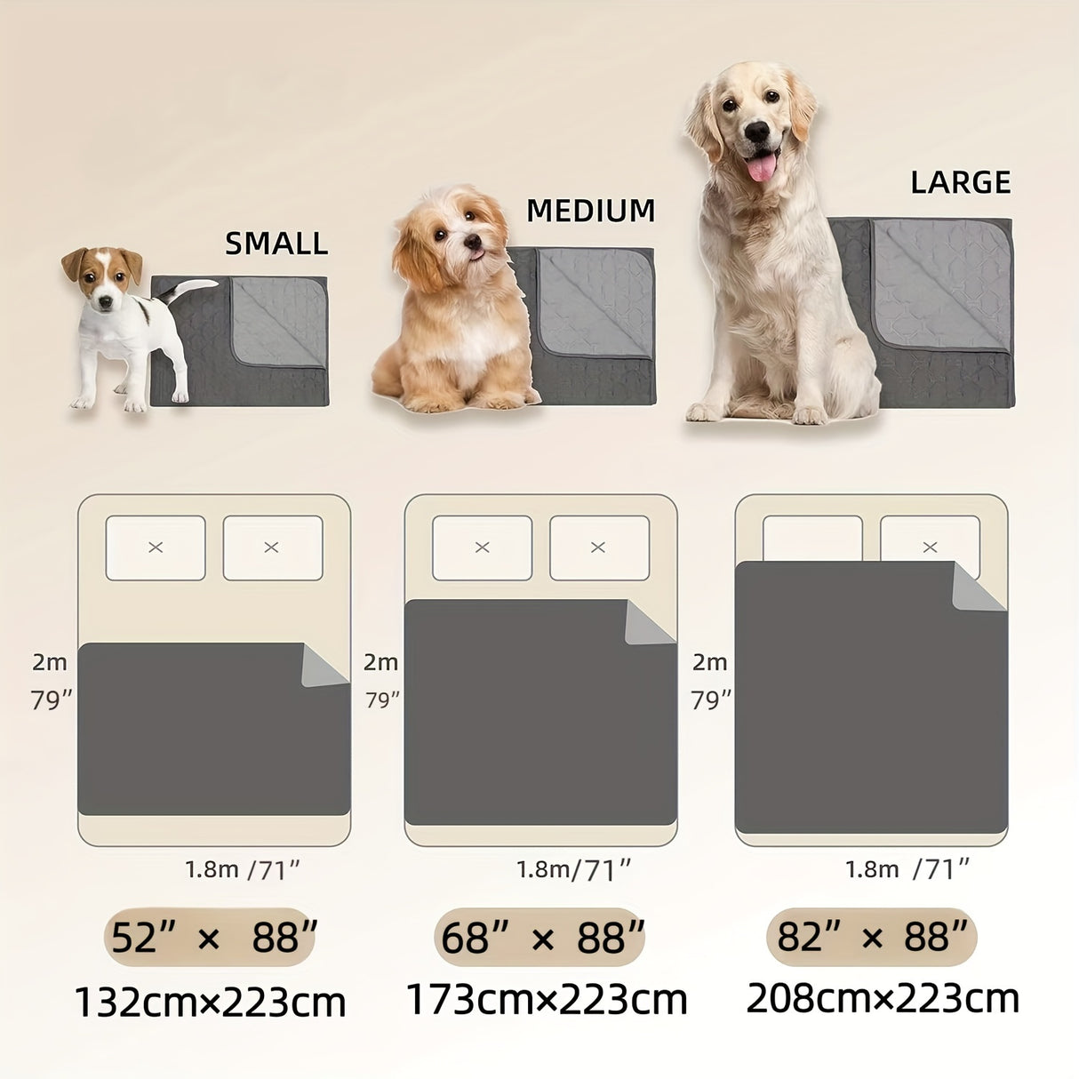Extra Large Reversible High Quality Dog Blanket - Double-Sided Pet Bed Cover with Bone Pattern, Machine Washable Sofa Protector for Medium/Large/Small Dogs & Cats, Indoor/Outdoor Use, Blanket for Bed