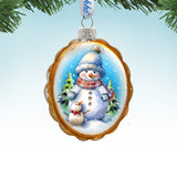 Adornos de vidrio de mercurio de la familia del muñeco de nieve de G. Debrekht - Decoración navideña de Papá Noel - 776014