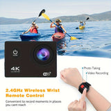 4K Ultra HD Action Camera - WiFi, 2.4GHz Wireless Wristband Remote Control, 32GB Card, Wide Angle Lens, Remote Operation - Perfect For Skiing, Mountaineering, Outdoor Sports, Gift Giving, Awaken Your Outdoor Adventure Experie