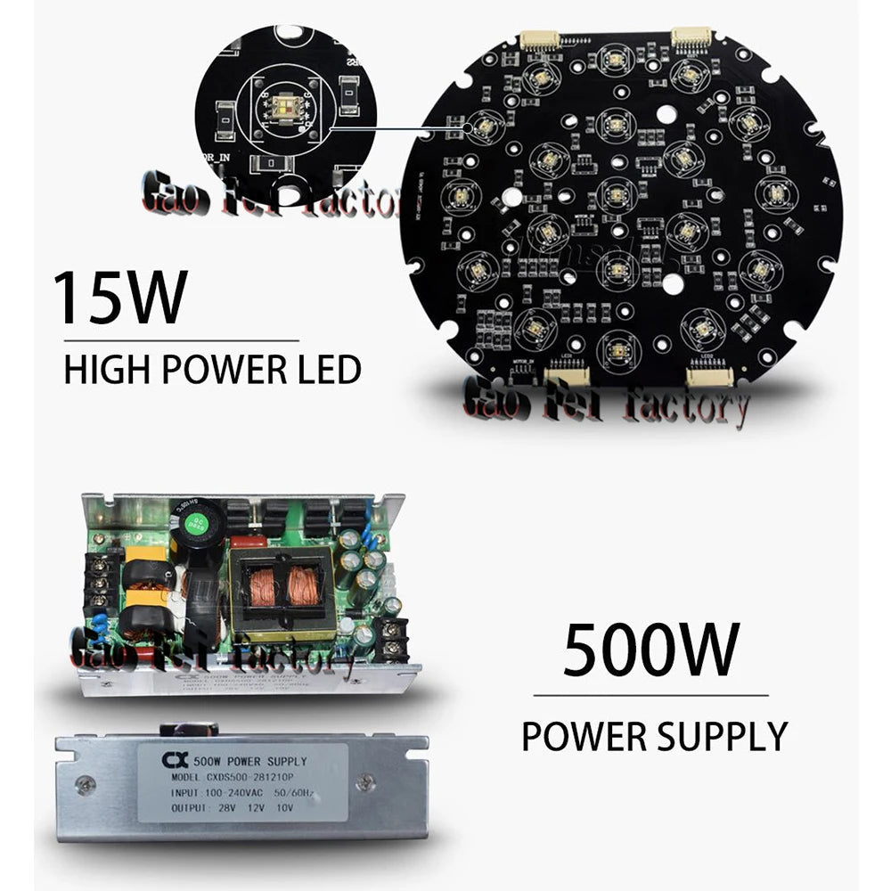 4-In-1 RGBW DJ Moving Head Lights with Flight Case