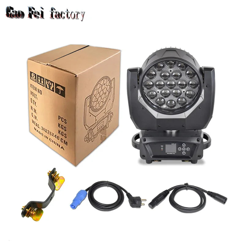 4-In-1 RGBW DJ Moving Head Lights with Flight Case