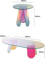 Acrylic Rainbow Color Coffee Table - Iridescent Modern Accent Table