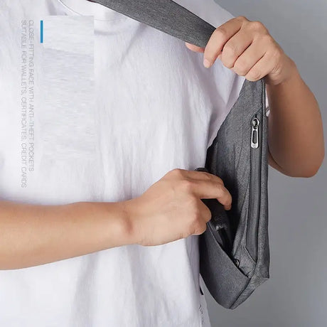 Digital Storage Canvas Chest Bag Crossbody Multi-functional Business Close Shoulder Anti-theft Package - Lootquake