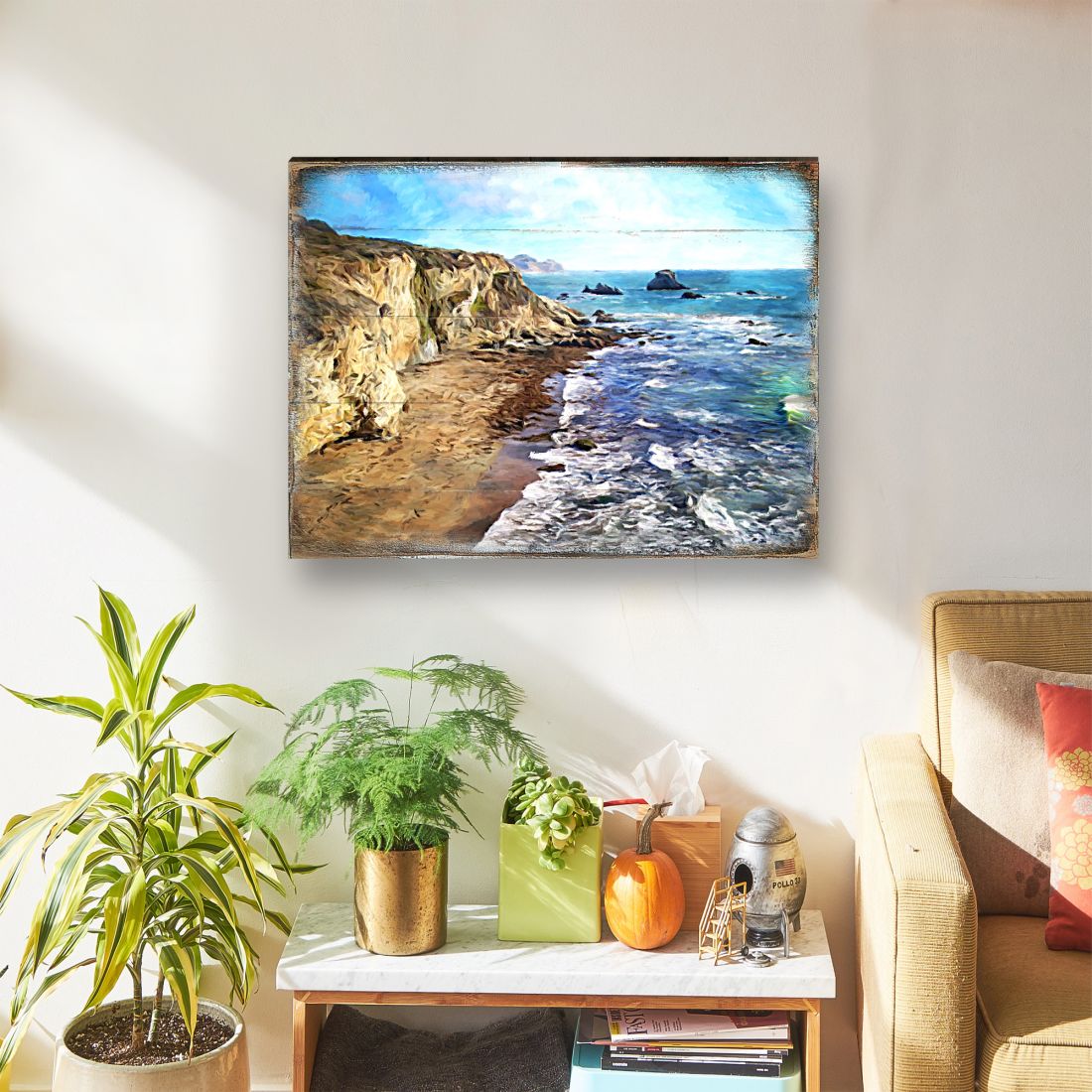 Beach Wood Wooden Coastal Wall Art by Nature Wonders - Coastal Sea-Life Decor - 95272B