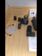 Cámara Nicamery HD 1080P con zoom eficiente de 16x, antivibración, compatible con micrófono externo, cámara web Full HD de 2400 píxeles, control remoto, parasol, 2 baterías de 1000 mAh, larga duración y tarjeta TF de 32 GB.