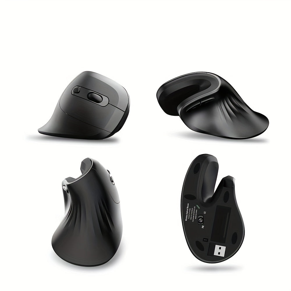 Ergonomic 2.4G Wireless Mouse, Right-Handed Optical Gaming Mouse, Battery Powered, Plastic, Crystal Embellishment, Compatible with Windows XP, Non-Wireless, for PC, Laptop, Home Office