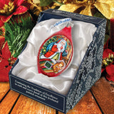 Christmas Night Glass Ornament by G. DeBrekht - Christmas Santa Snowman Decor - 757-025