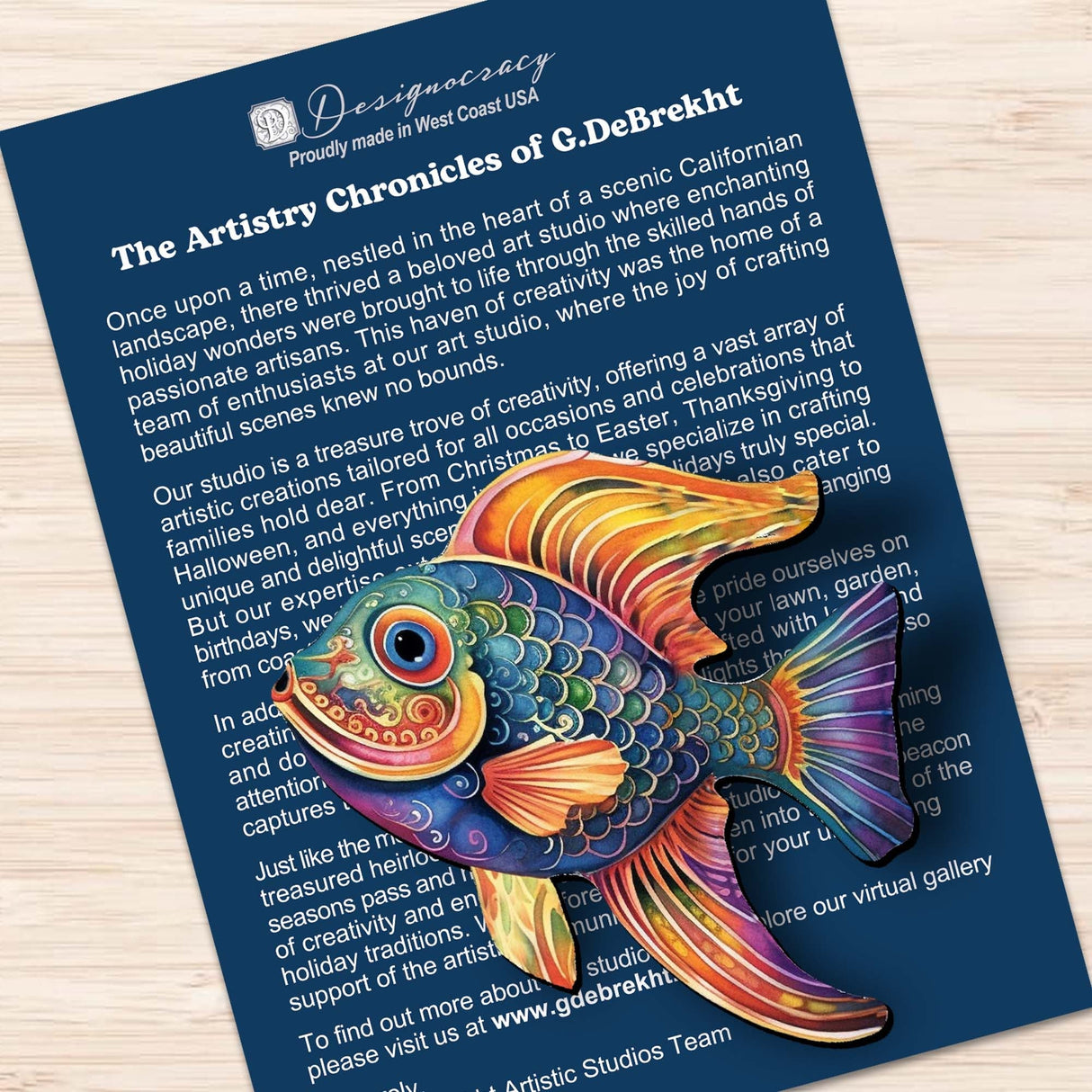 Coastal Fish Decorative Wooden Clip-on Ornaments Set of 3 by G. Debrekht - Coastal Decor - 8091034C-S3