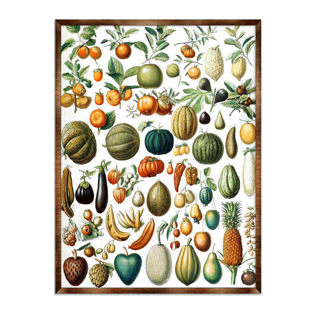 Póster Montessori de madera con frutas - Póster educativo para niños - Decoración para el aula - Estética - 310224
