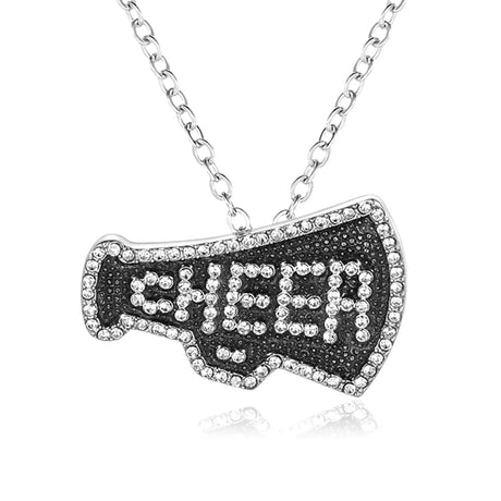 CEMOTY Charm Necklaces for Teen Girl-Cheer Necklace for Teen Girls-Cute Cheerleading Pendant Necklace Jewelry for Girls Birthday Christmas Gifts-Girls Black Cheer Necklaces - Lootquake