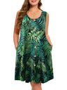 ZENNILO Womens Casual Dresses Tshirt Dresses Plus Size Summer Dresses Round Neck Beach Cover Up Sundress with Pockets - Lootquake