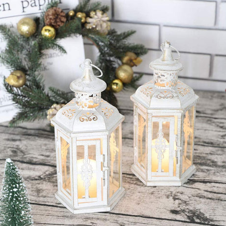 10 inch High Vintage Style Hanging Lantern（Set of 2 ）-2