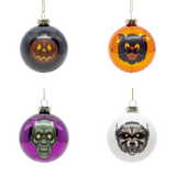 Ghoulish Glass Ornaments 4 Pack