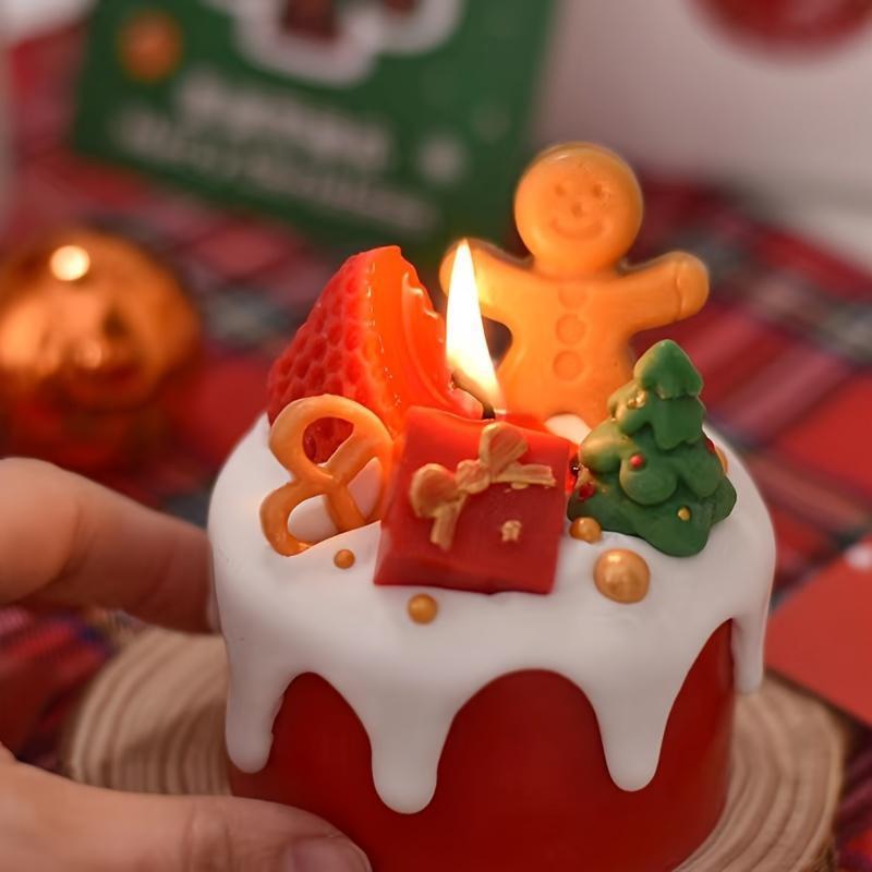 Bougie parfumée artisanale en forme de gâteau rouge, parfumée à la poire et à la lavande. Parfaite pour Noël, Halloween, Thanksgiving, les mariages, les anniversaires et plus encore. Cire de soja, utilisation en intérieur, pas besoin de piles.