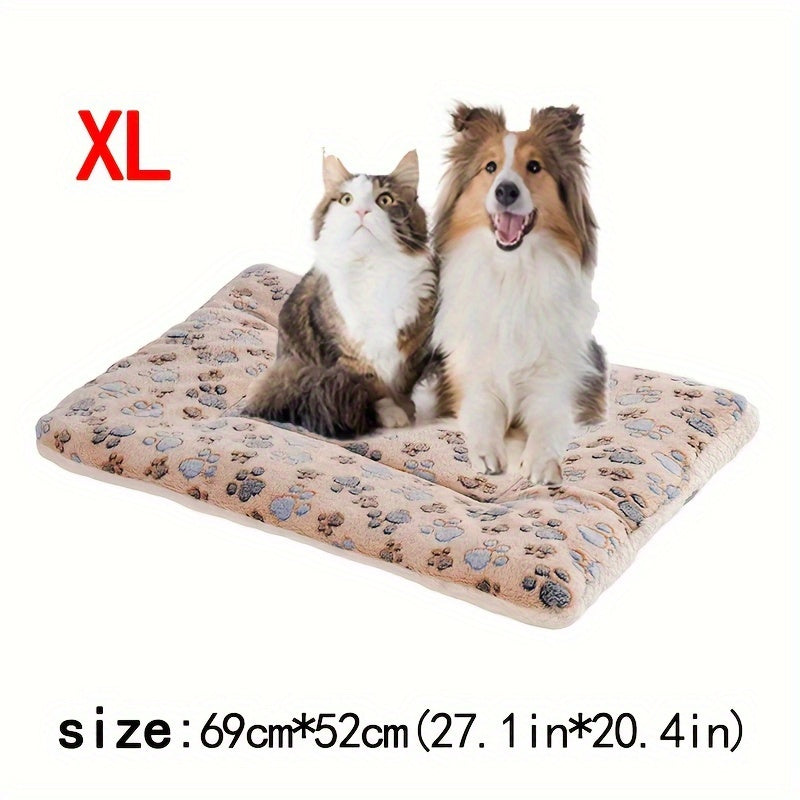 Manta rectangular para mascotas, resistente a la suciedad y para todas las estaciones - Cómoda cama con estampado de pata de perro y corazón (1 unidad)