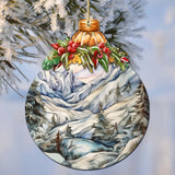 Beauty in Alaska's Snowy Peaks Wooden Ornaments by G.Debrekht - Wildlife Holiday Decor - 870036