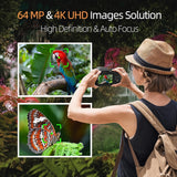 Appareil photo numérique NBD 64 MP pour la photographie et la vidéo, caméra de vlogging 4K avec écran rabattable de 3 pouces, zoom numérique 16x, Wi-Fi et autofocus, dragonne et trépied, 2 piles, carte TF 32 Go