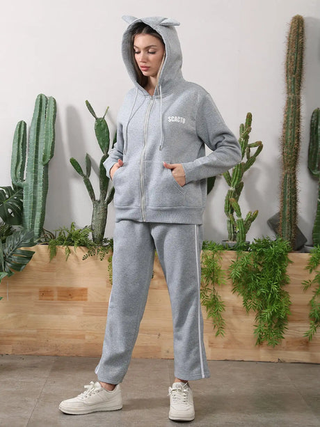 Women's Long Sleeved Hoodie Set - Lootquake