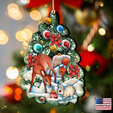 Forest Christmas Tree Wooden Ornaments by G. DeBrekht - Wildlife Holiday Decor - 8119182