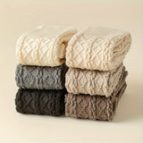 2 Pairs Solid Thigh High Stockings, Slim Fit Knitted Over The Knee Socks, Women's Stockings & Hosiery