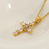 Ins Style Vintage Cross Zircon Necklace - Lootquake