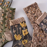 5 Pairs of Ultra-Soft Floral Pattern Womens Mid Tube Socks - Moisture-Wicking, Fashionable & Comfortable - Assorted Designs for Everyday Wear - Stockings & Hosiery Collection
