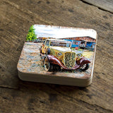 Car Coastal Wooden Cork Coasters Gift Set of 4 by Nature Wonders - Coastal Sea-Life Decor - 95353C-S4