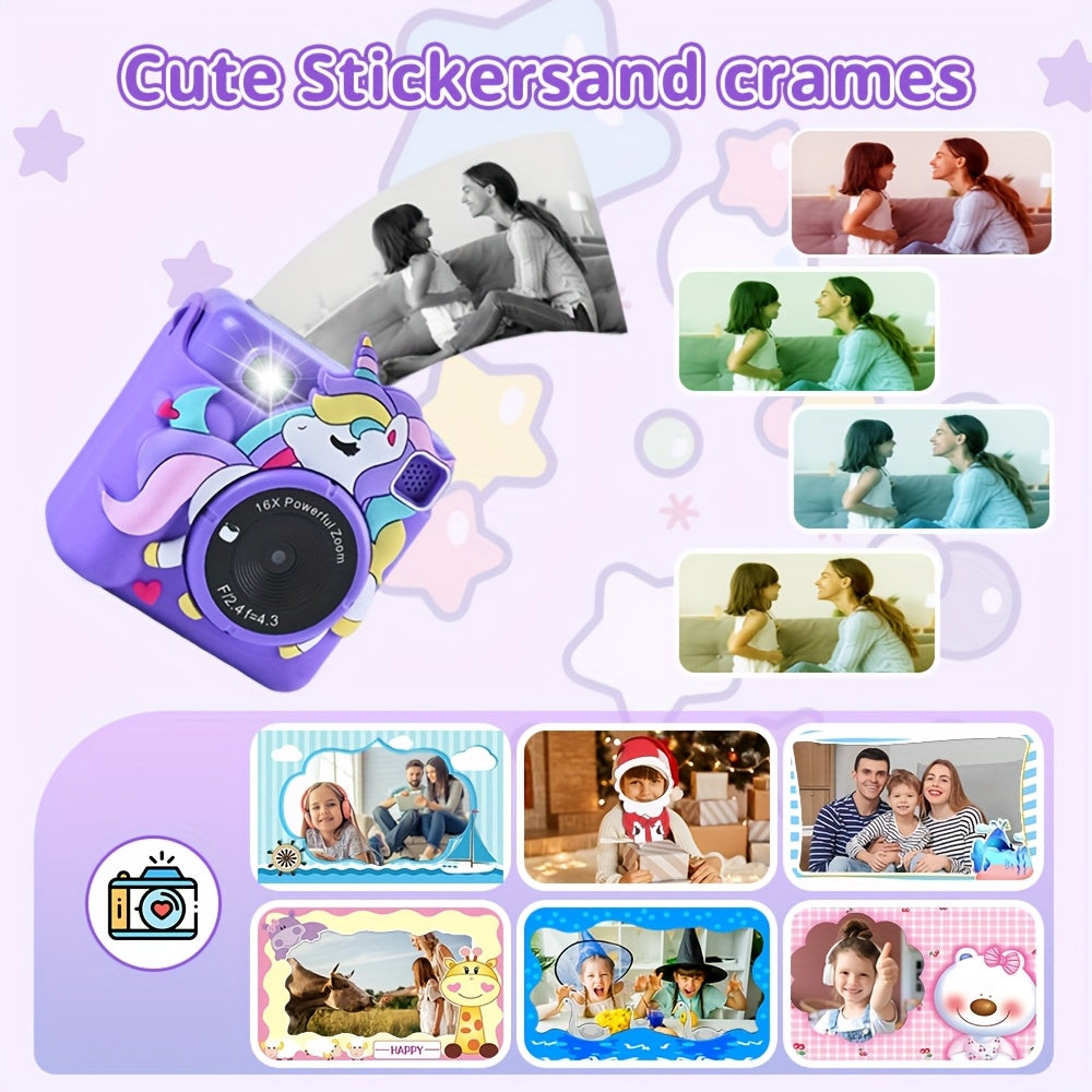 Kids Camera Instant Print, 2.4'' 1080P HD Digital Camera For Kids, Kids Digital Camera With 32GB Card & Print Paper, Photo Creator Instant Camera Toys Christmas Birthday Gifts Toys For Girls Boys