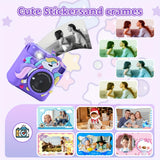 Kids Camera Instant Print, 2.4'' 1080P HD Digital Camera For Kids, Kids Digital Camera With 32GB Card & Print Paper, Photo Creator Instant Camera Toys Christmas Birthday Gifts Toys For Girls Boys