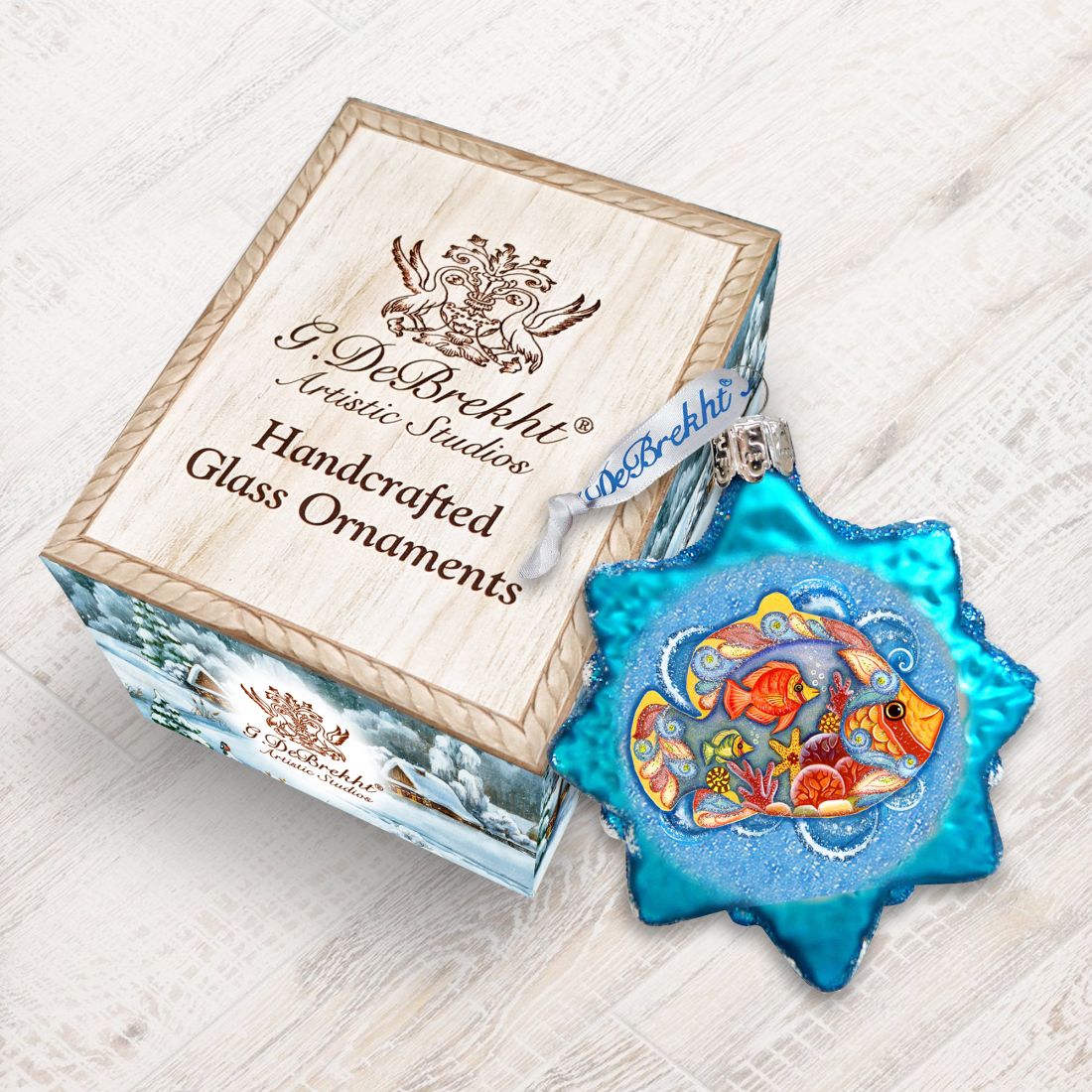 Adorno de cristal con forma de estrella de Mercurio de G. DeBrekht - Decoración navideña costera - 775477