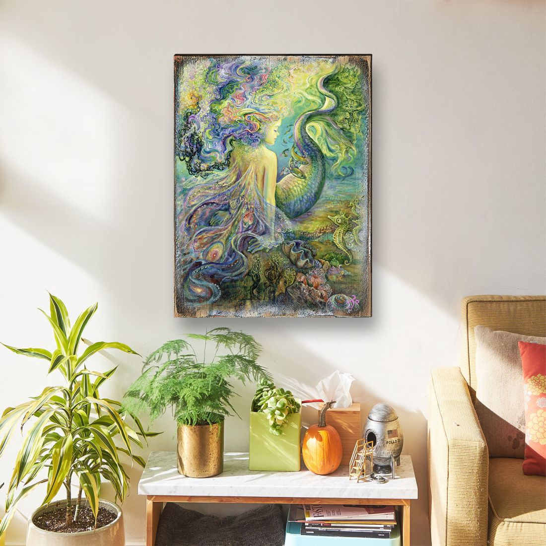 Mer Fairy Fantasy Wooden Wall Art by Josephine Wall - Fantasy Decor - 852149-JW