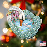 Swan Love Wooden Ornaments by G. DeBrekht - Love Family Kids Decor - 8185261