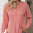 Ladies' Fashion New Button Peach Red Open Neck T-shirt Casual Top - Lootquake
