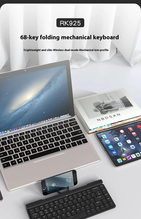 RK925 Bluetooth Mechanical Keyboard Low Axis Computer Cellphone Tablet Universal Keyboard - Lootquake