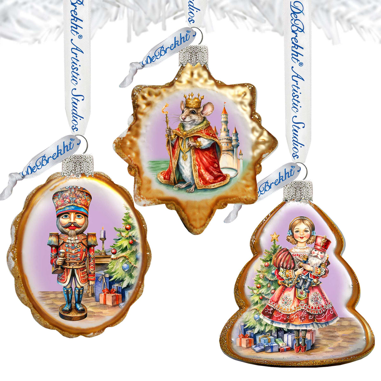 Nutcracker Mercury Glass Ornaments Set of 3 by G. Debrekht - Christmas Decor - 770149S3