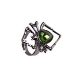 Retro Black Spider Rhinestone Ring