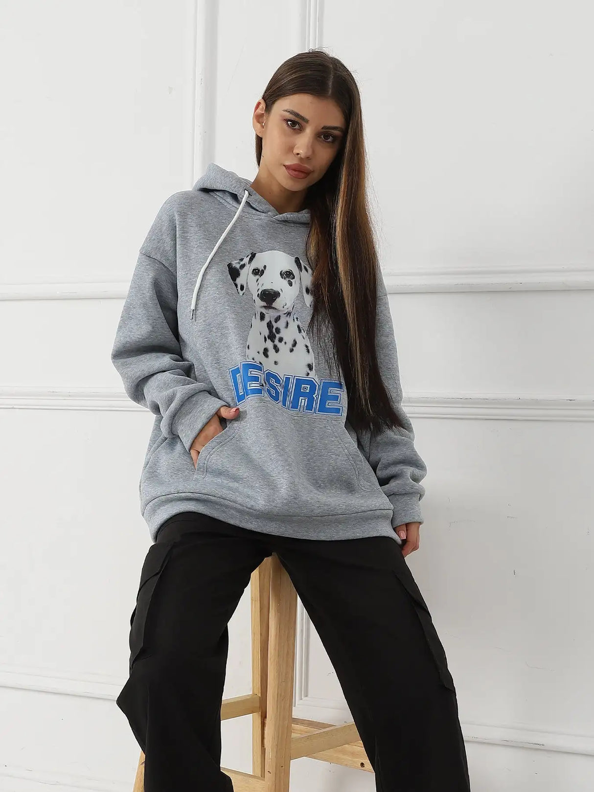 Women's Fashionable Casual Printed Long Sleeved Sweatshirt - Lootquake