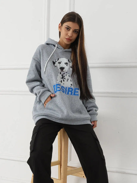 Women's Fashionable Casual Printed Long Sleeved Sweatshirt - Lootquake