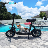 Electric Scooter with Seat for Adults, 550W Powerful Motor, 20-Mile Range, Speed up to 18.6MPH, Ample Storage for Pets & Cargo